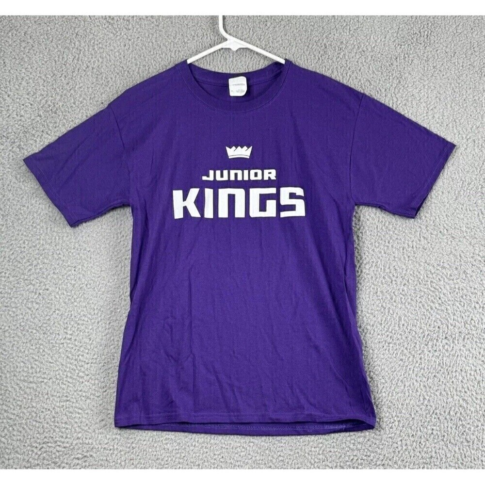Sacramento Kings T Shirt Junior XL Purple White Fruit Of Loom Basketball